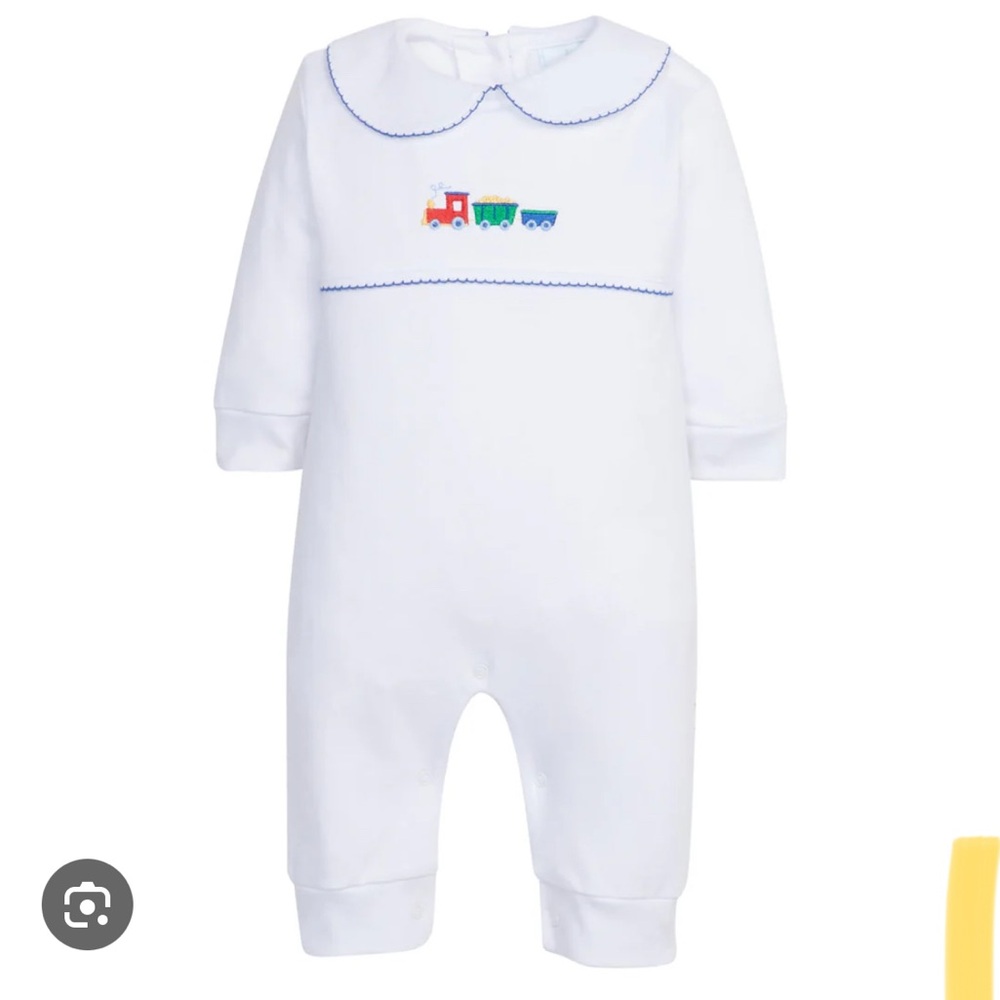 Embroidered Train Playsuit by Little English